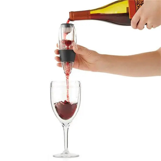 Decanteur à Vin,Magic Decanter,Aérateur r à vin Decanter Noir avec avec  Support Stable de Voyage Décanteu pour vin Rouge Deca [14]
