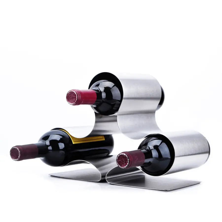 Support à bouteille design en inox - accessoire du vin