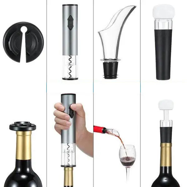 Acheter Ensemble d'ouvre-bouteille automatique Tire-bouchon électrique avec  Wine Verser Vacuum Stopper Foil Cutter Charge